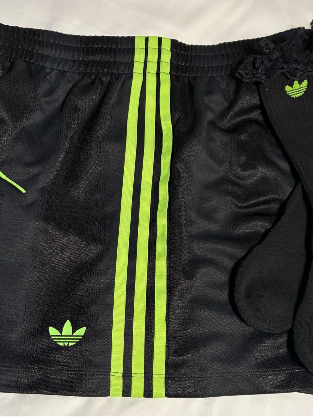 Adidas Black Lace-Trim Shorts - Picture 6 of 8
